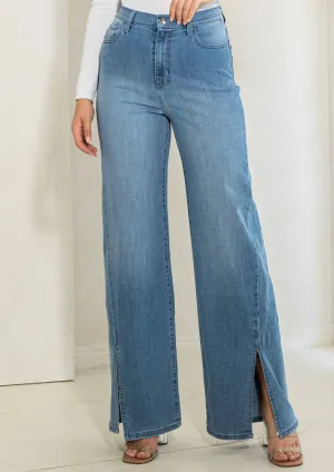 Allison Wide Leg Slit Front Jeans