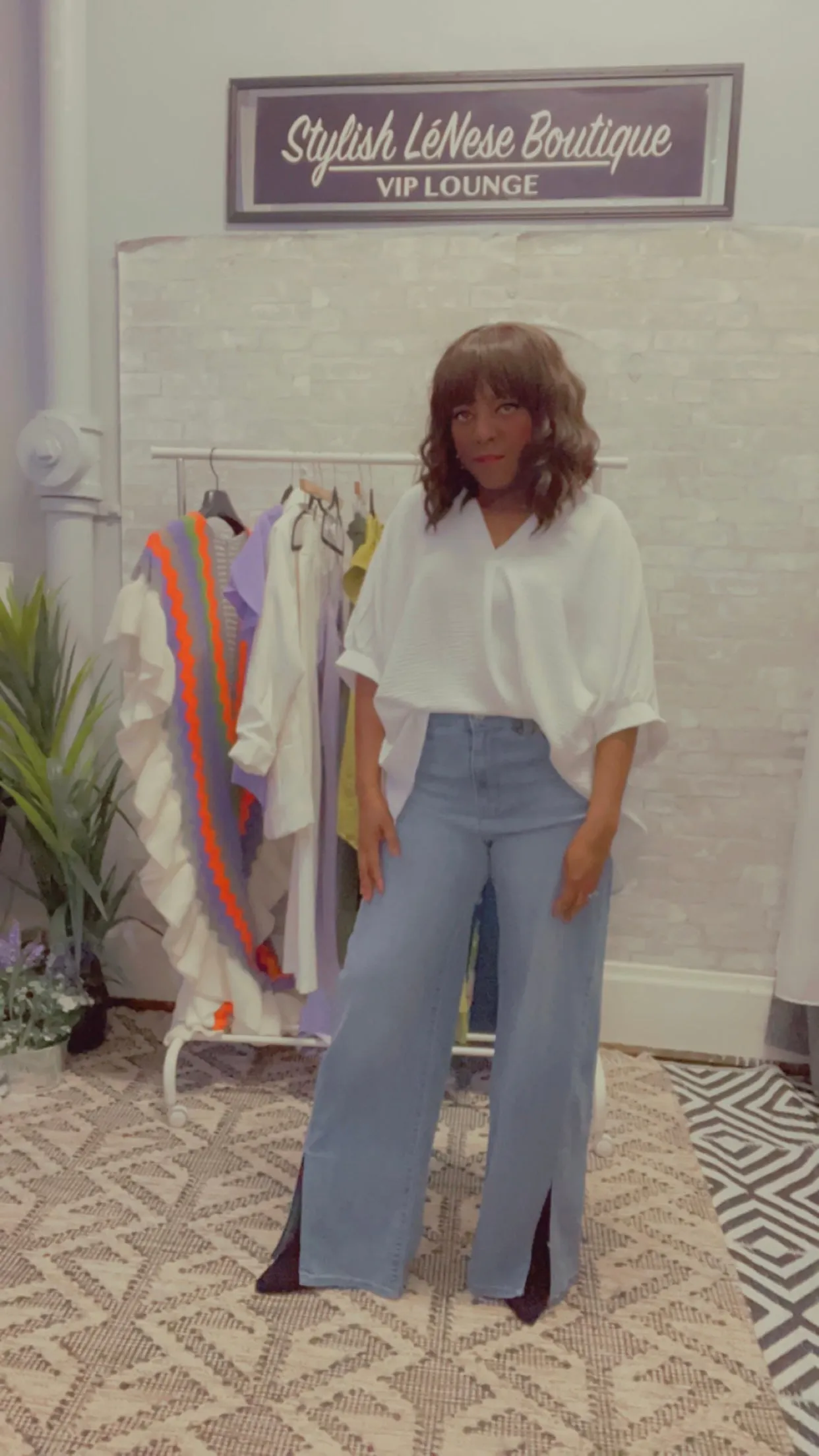 Allison Wide Leg Slit Front Jeans