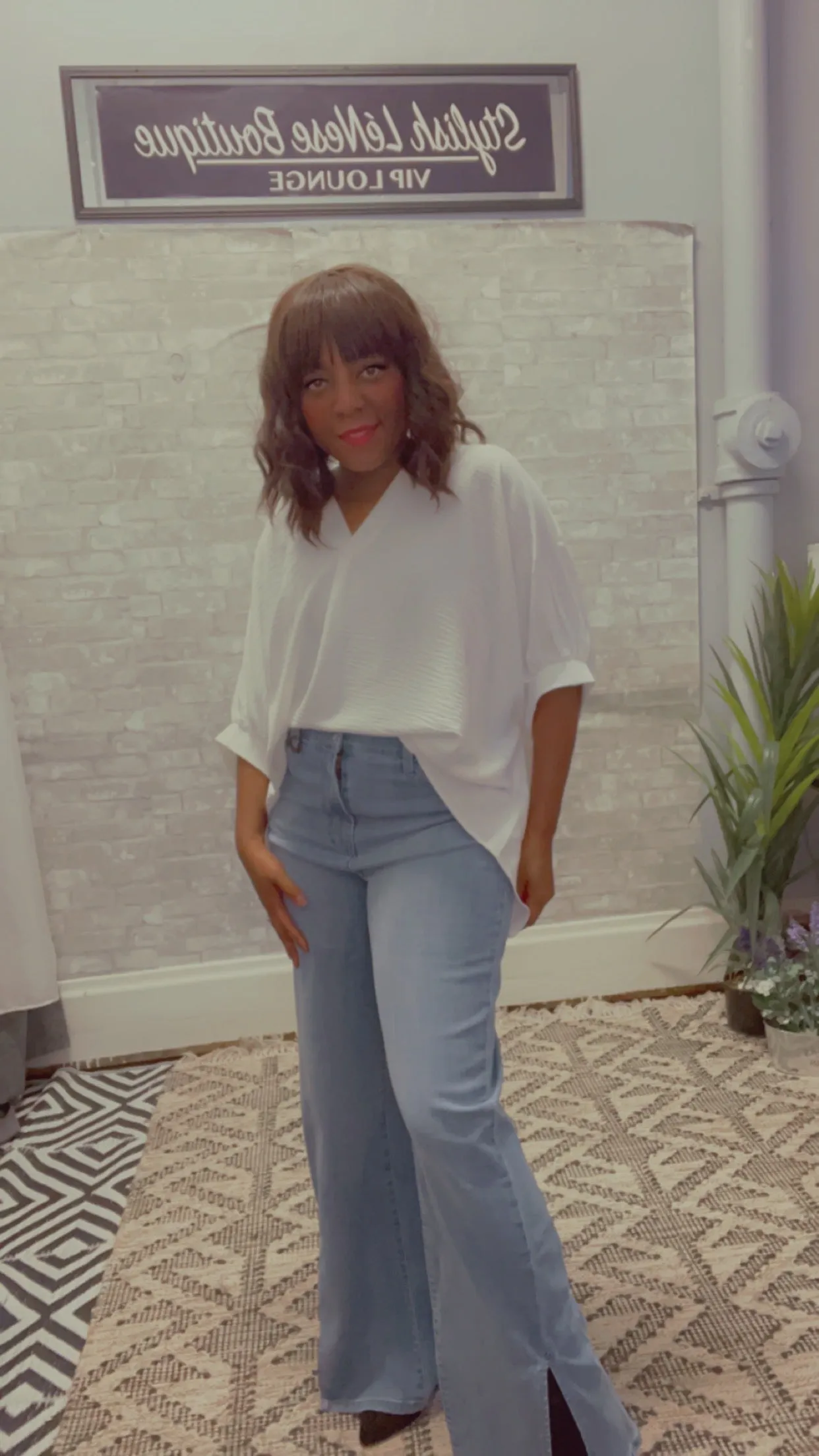Allison Wide Leg Slit Front Jeans