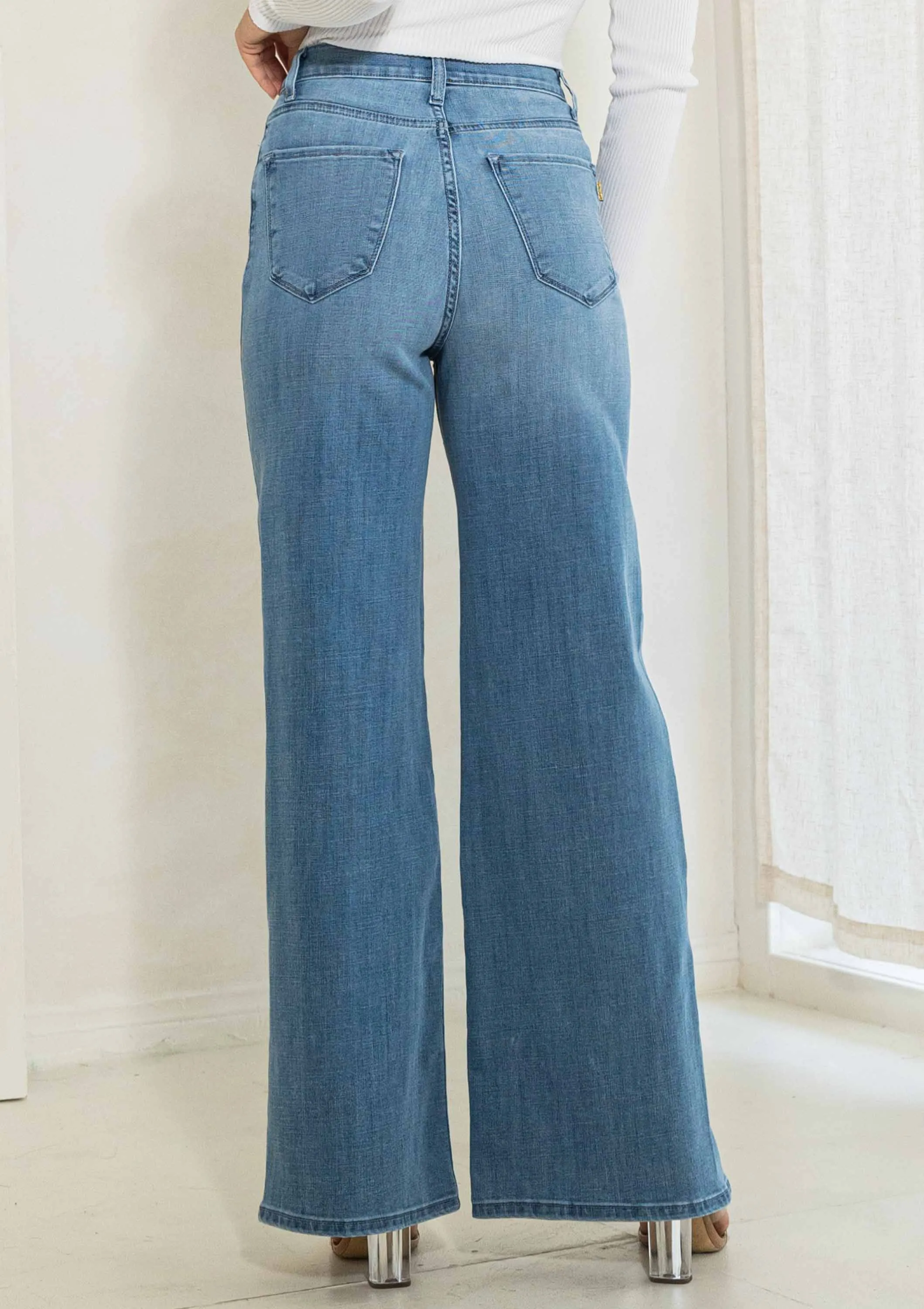 Allison Wide Leg Slit Front Jeans