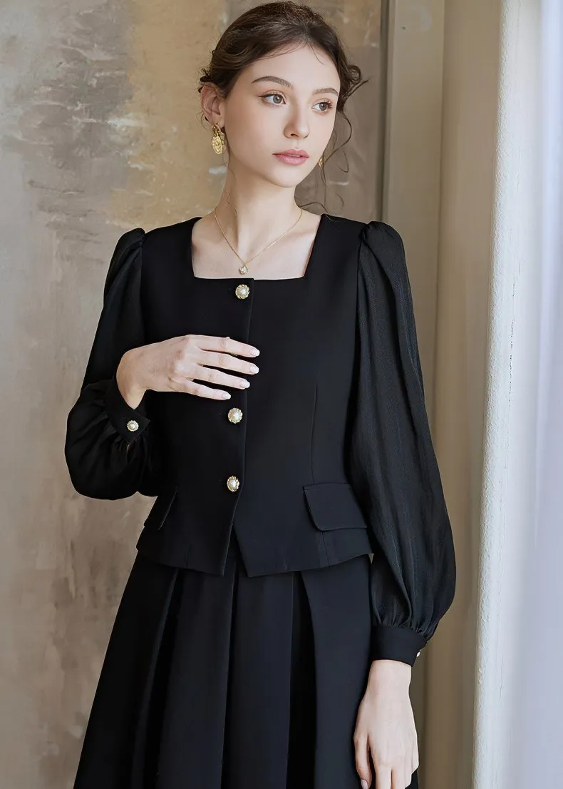 BALLOON SLEEVE JACKET & SKIRT