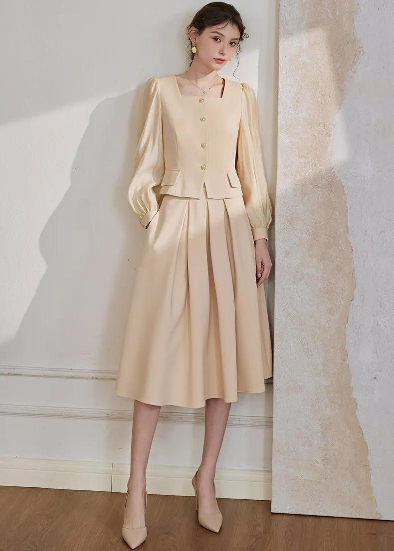 BALLOON SLEEVE JACKET & SKIRT