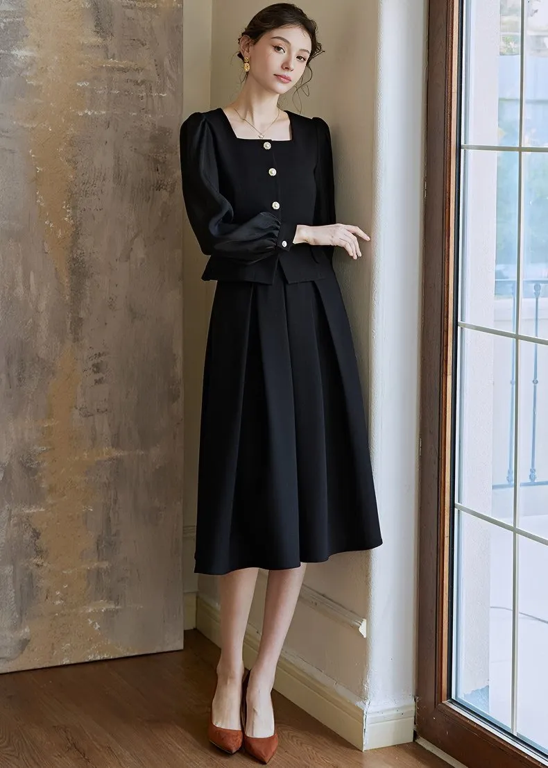 BALLOON SLEEVE JACKET & SKIRT