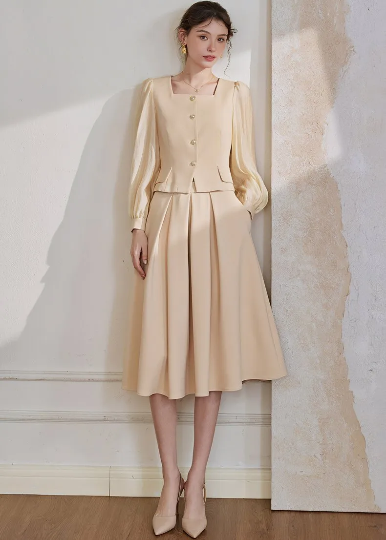 BALLOON SLEEVE JACKET & SKIRT