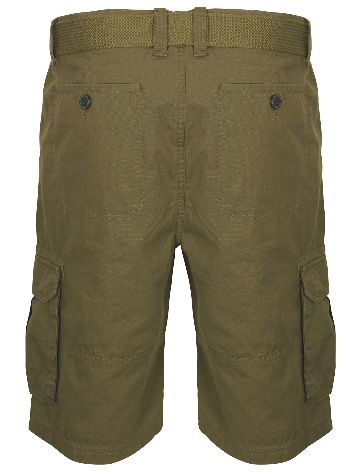 Belvior Cargo Shorts With Belt in Warm Khaki - Tokyo Laundry