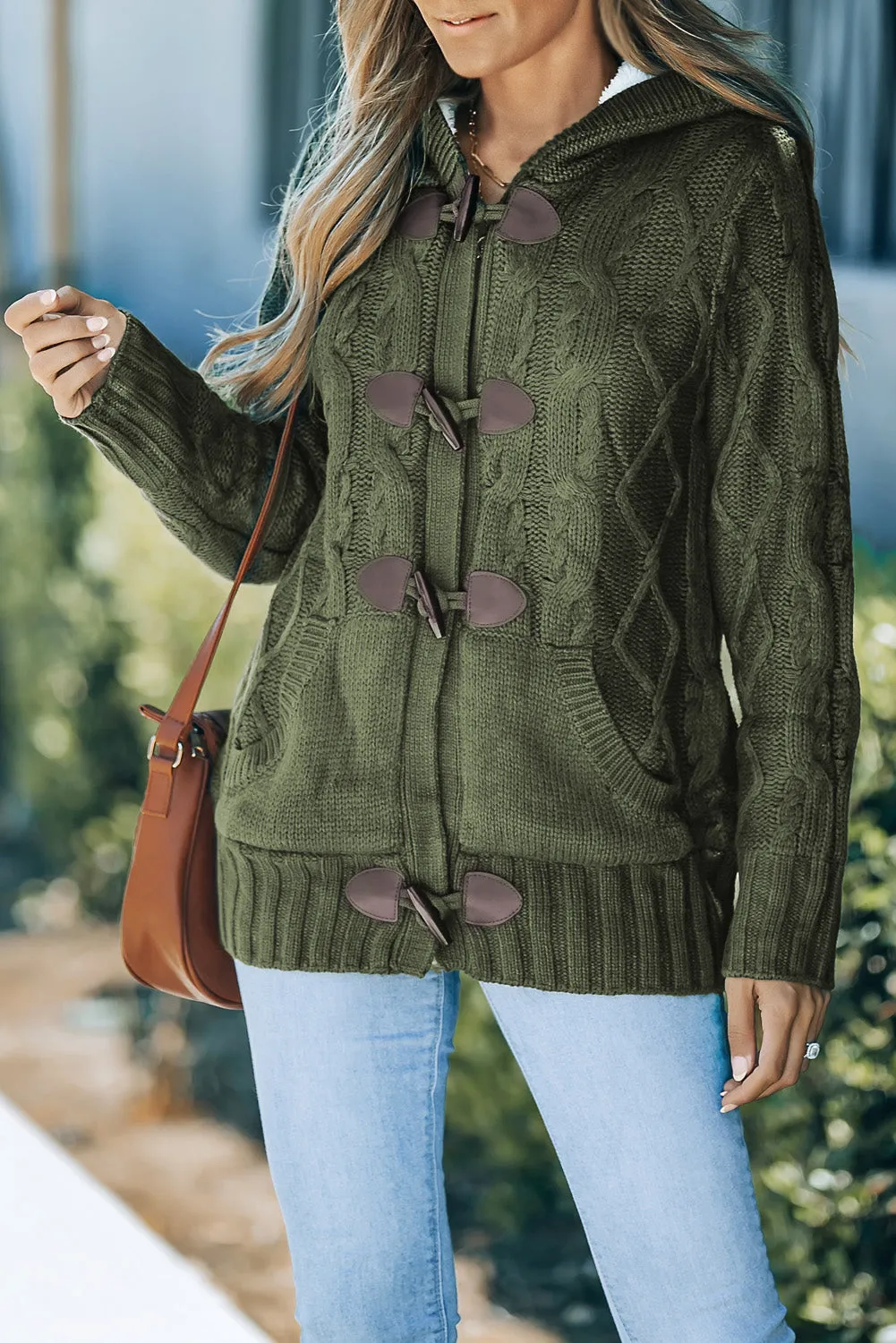 Black Toggle Coat with Sherpa Lining