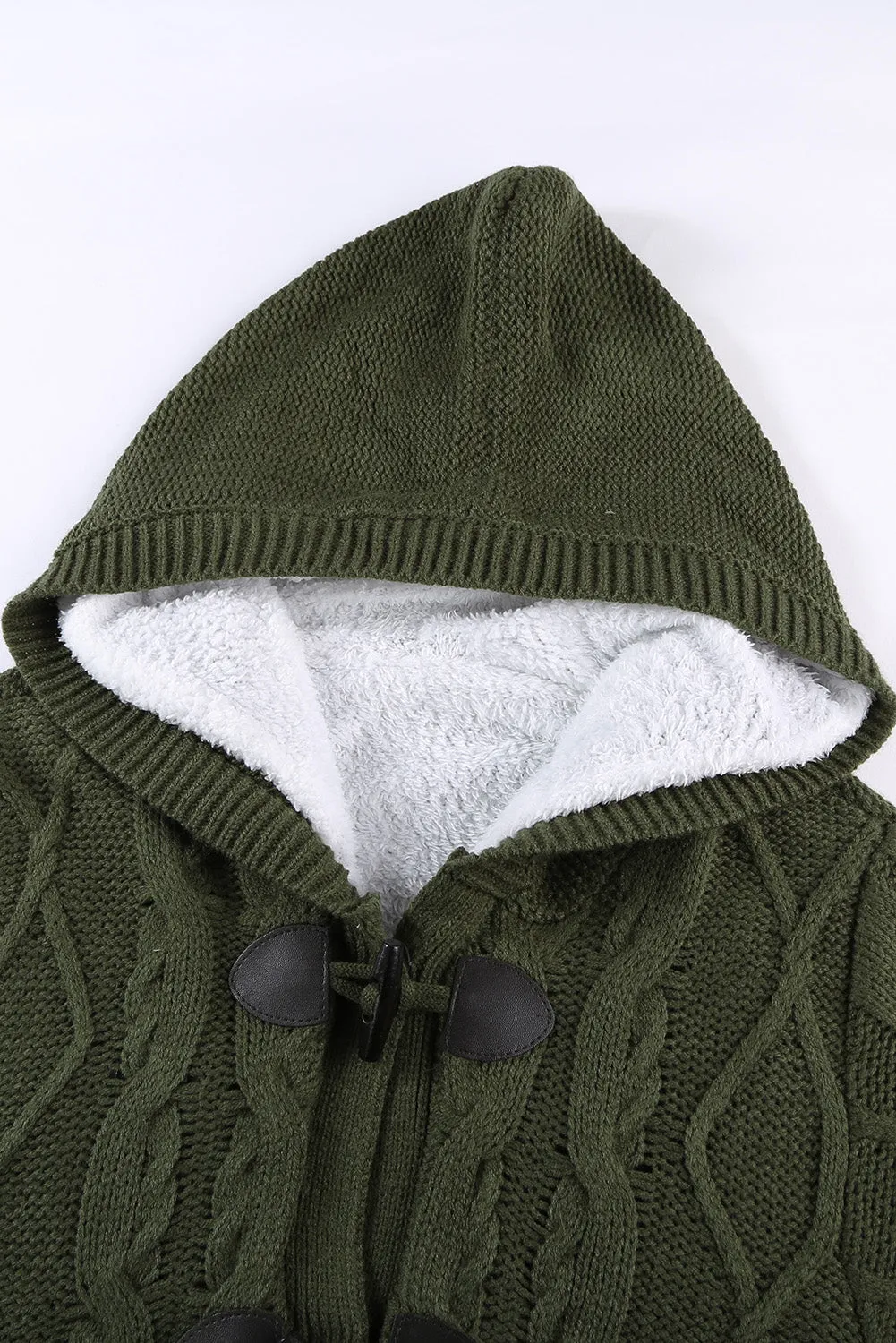 Black Toggle Coat with Sherpa Lining