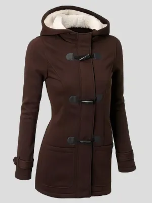 Black Toggle Coat with Sherpa Lining