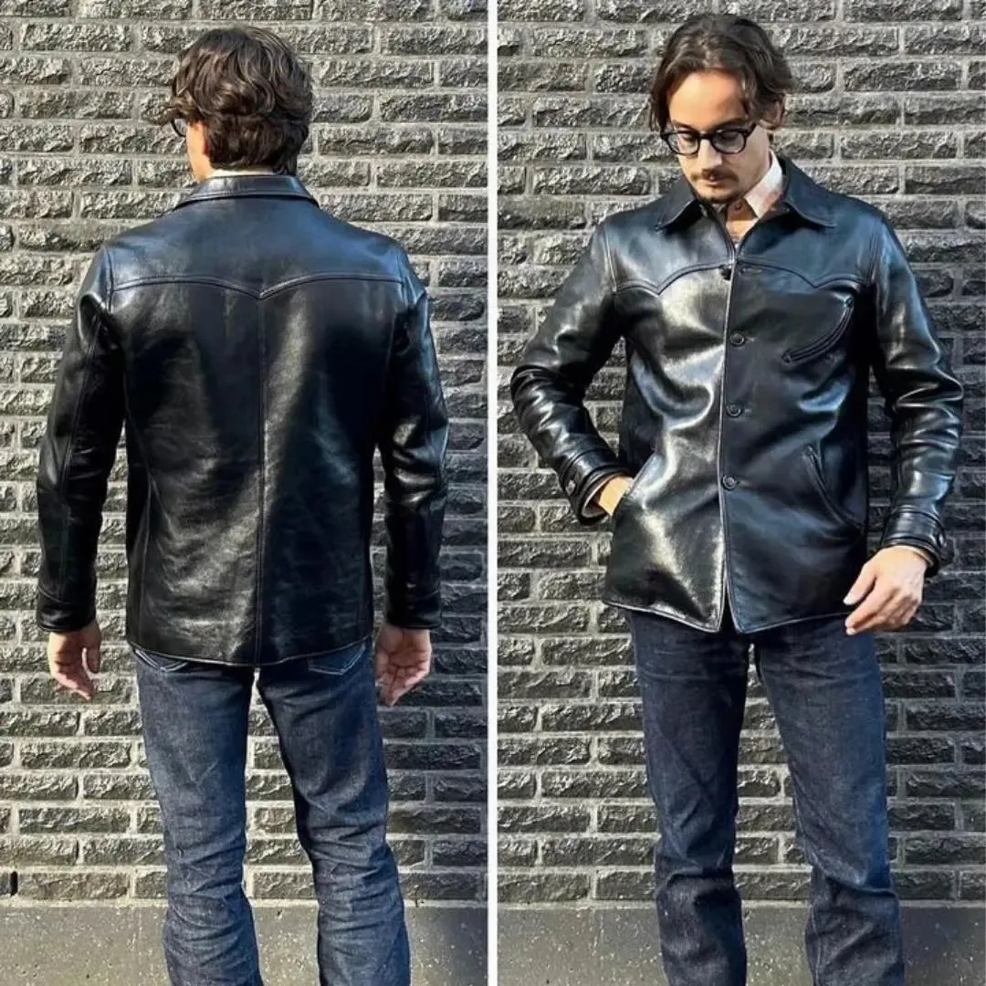 Bounty Hunters Black Leather Carcoat