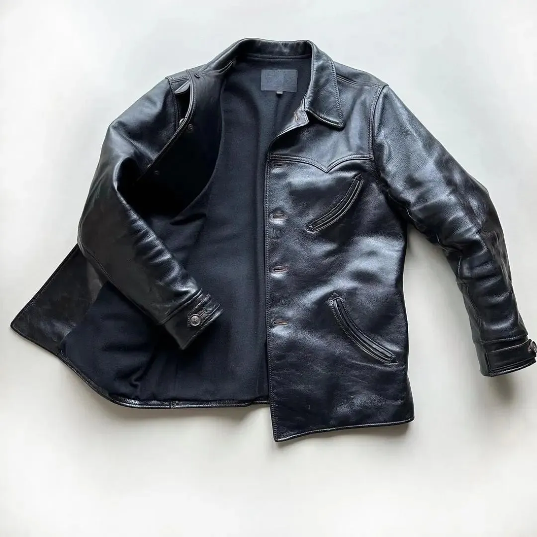 Bounty Hunters Black Leather Carcoat