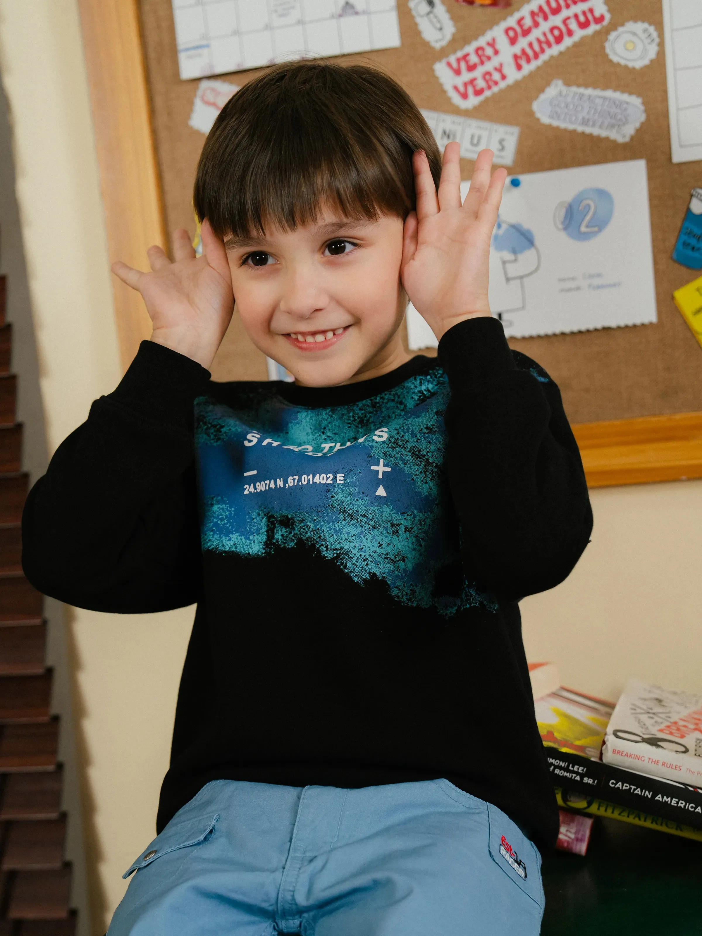 Boy's Black Sweatshirt - EBTSS24-016