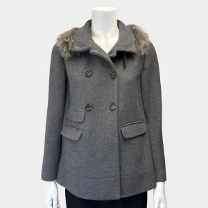 Brunello Cucinelli Women's Grey Wool and Cashmere Peacoat