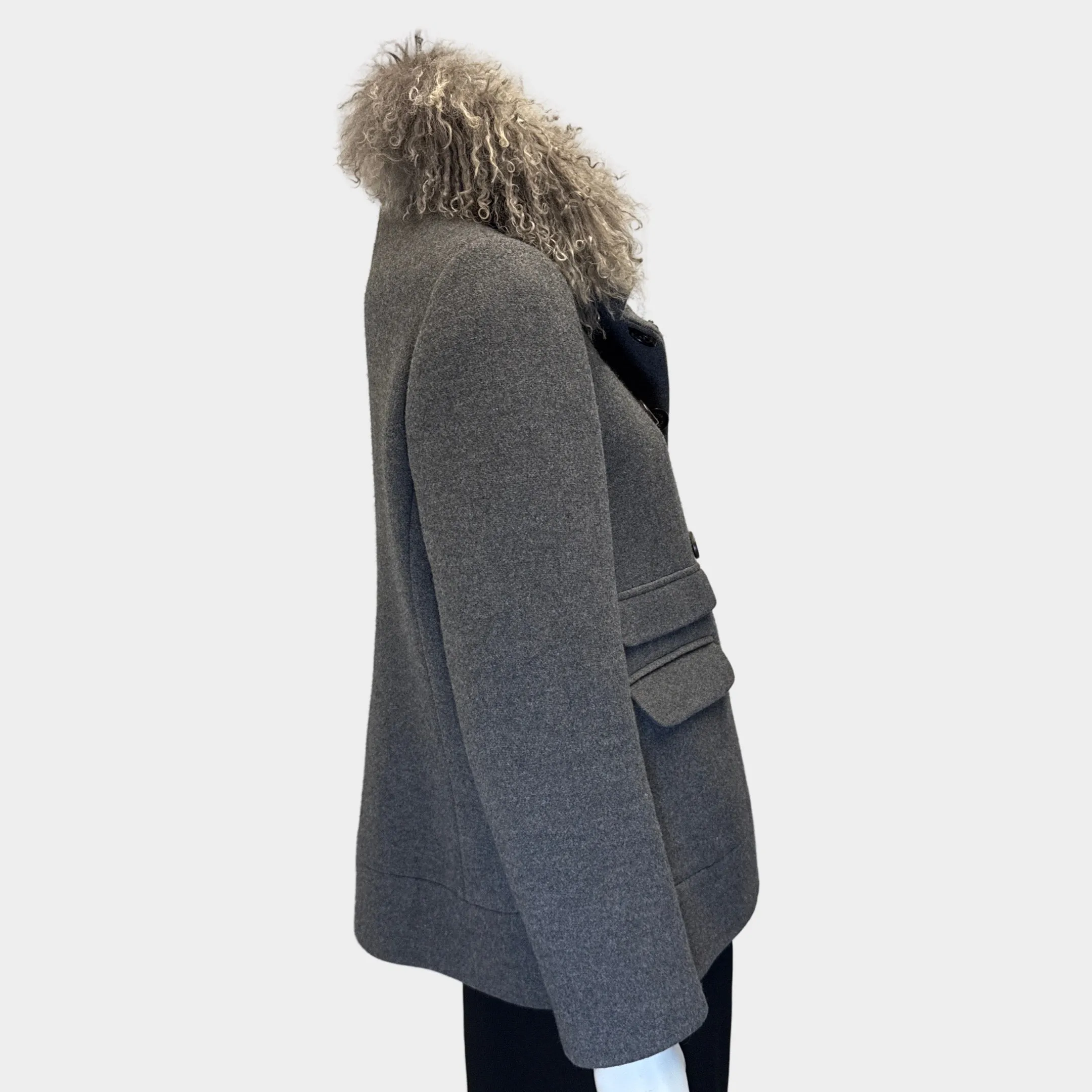 Brunello Cucinelli Women's Grey Wool and Cashmere Peacoat