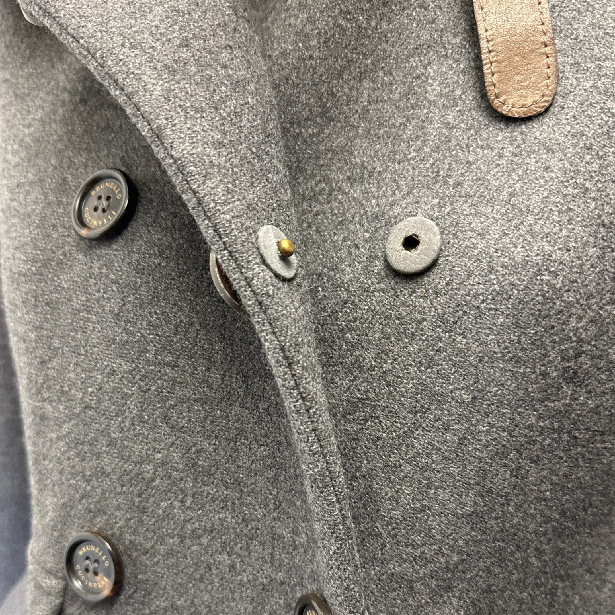 Brunello Cucinelli Women's Grey Wool and Cashmere Peacoat