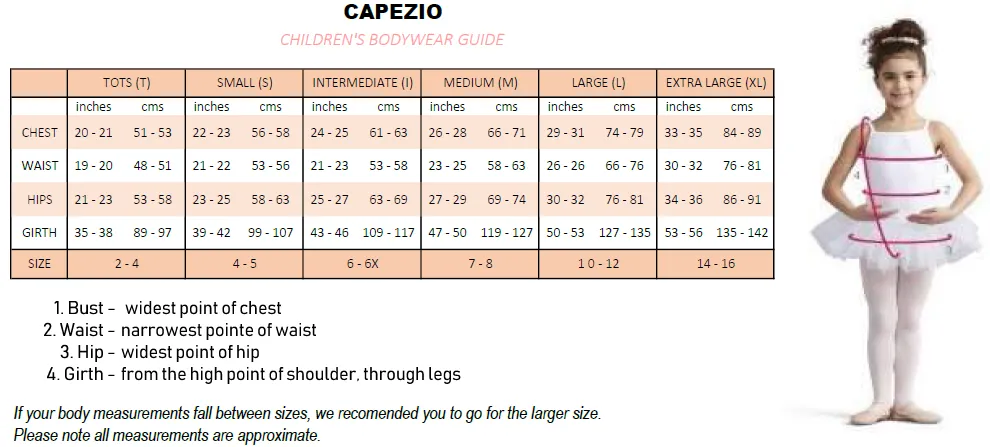 CAPEZIO TB1420C GIRLS ADJUSTABLE STRAPS CAMISOLE LEOTARD