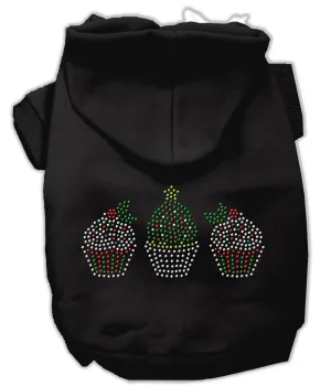 Christmas Cupcakes Rhinestone Hoodie Black S (10)
