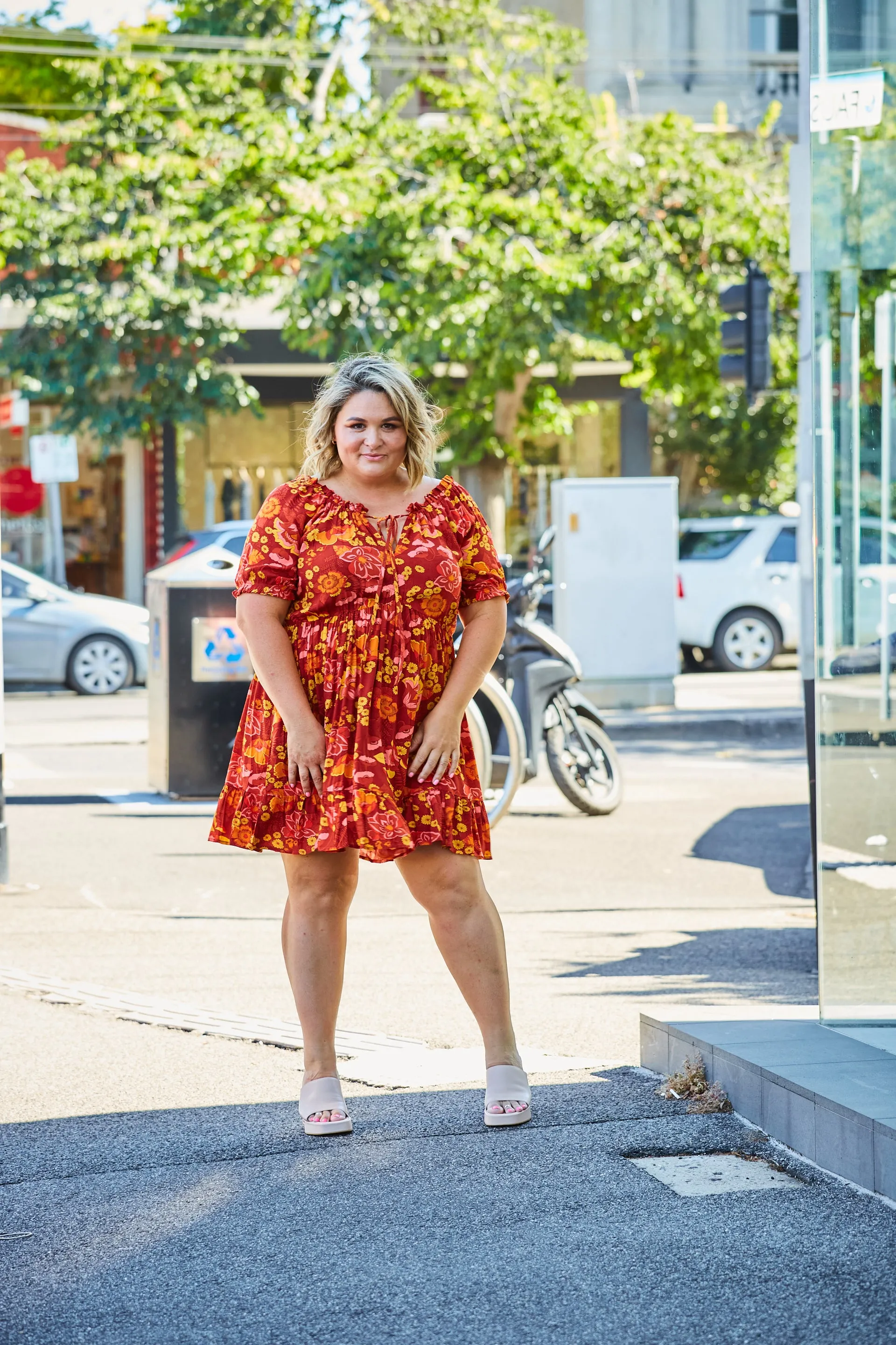 Clara Dress - Rust Floral