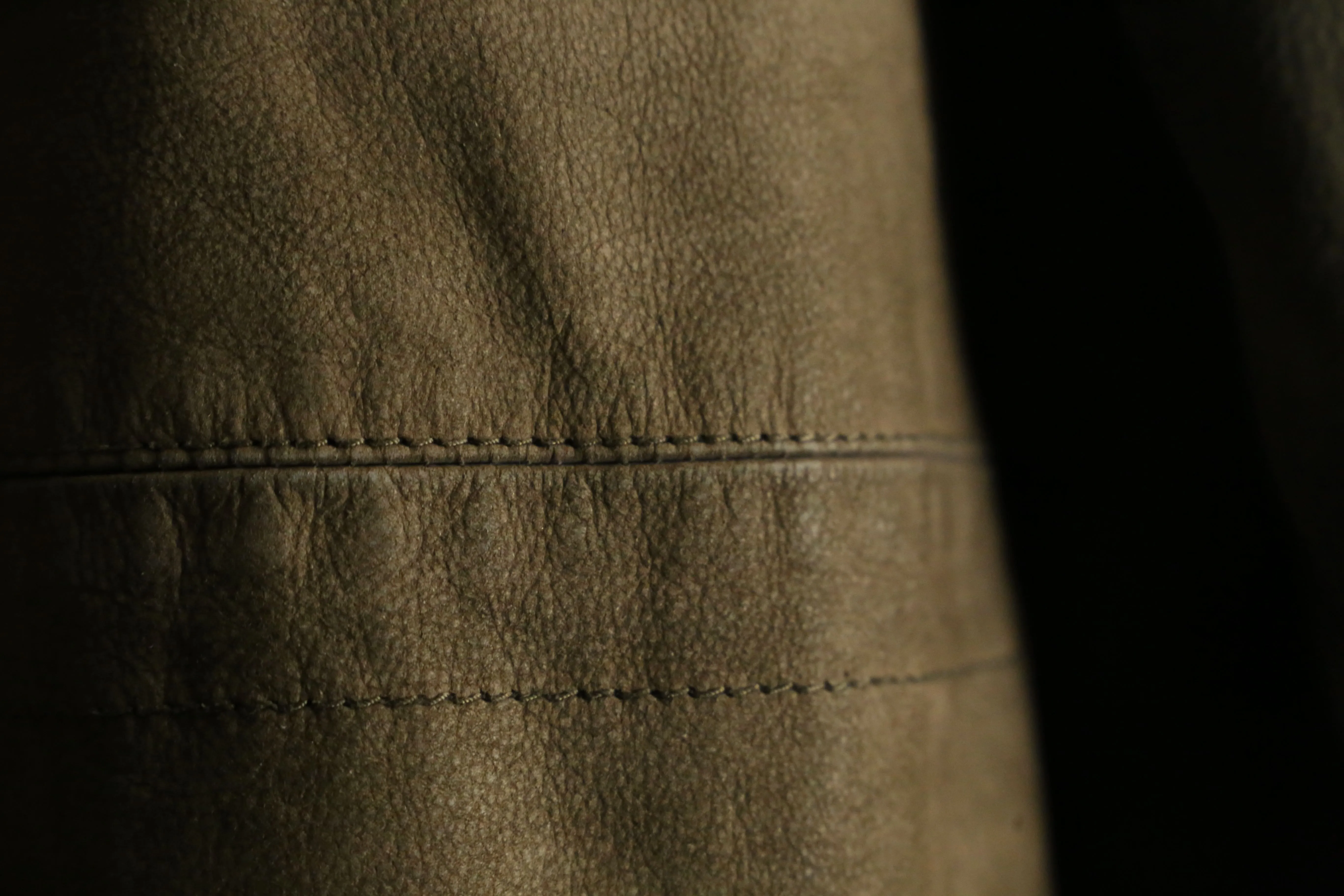 dark green hooded leather half coat