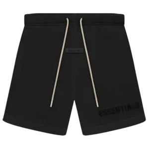 FEAR OF GOD ESSENTIALS Cream Drawstring Sweatshort 'Jet Black'