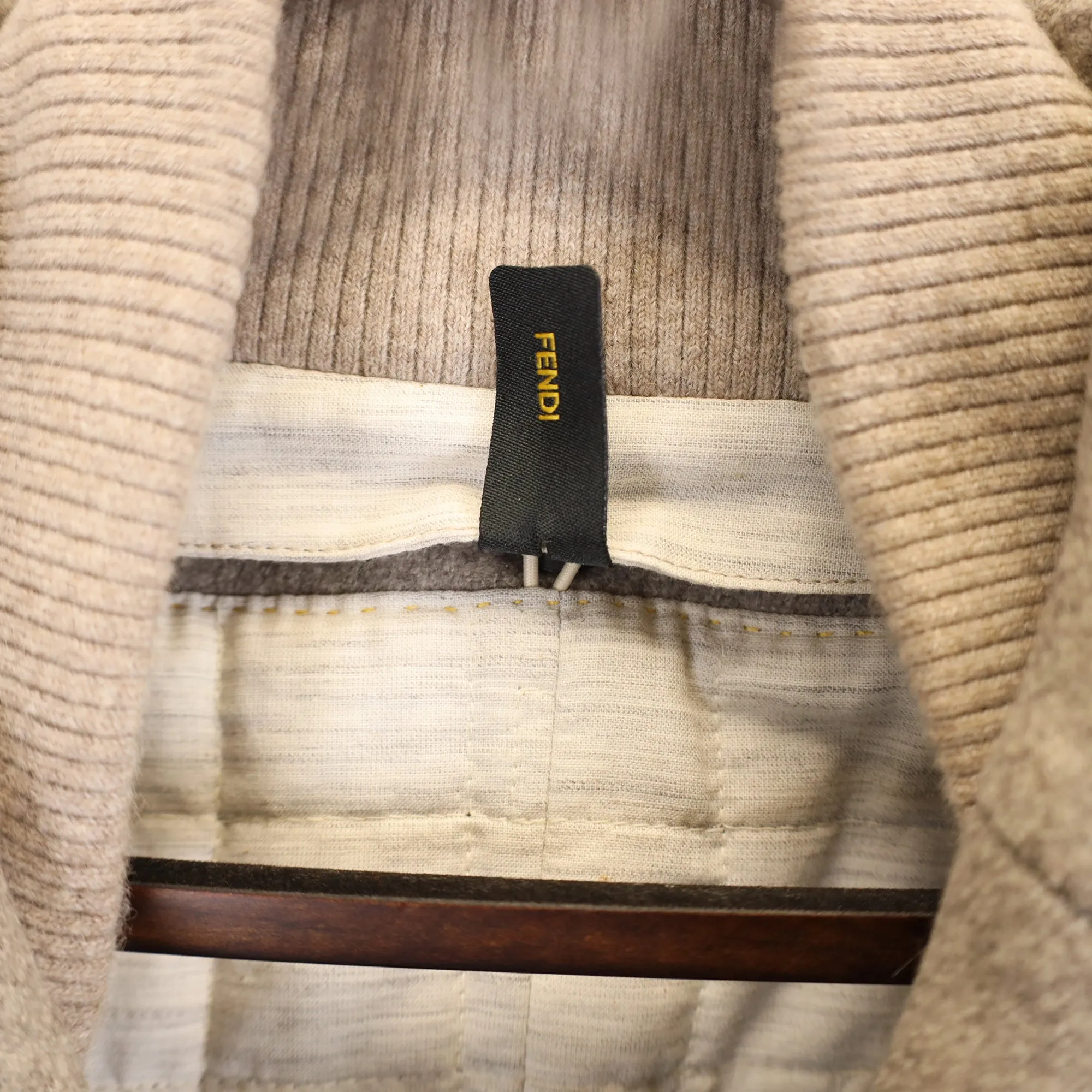 Fendi Double-Breasted Peacoat in Gray Wool