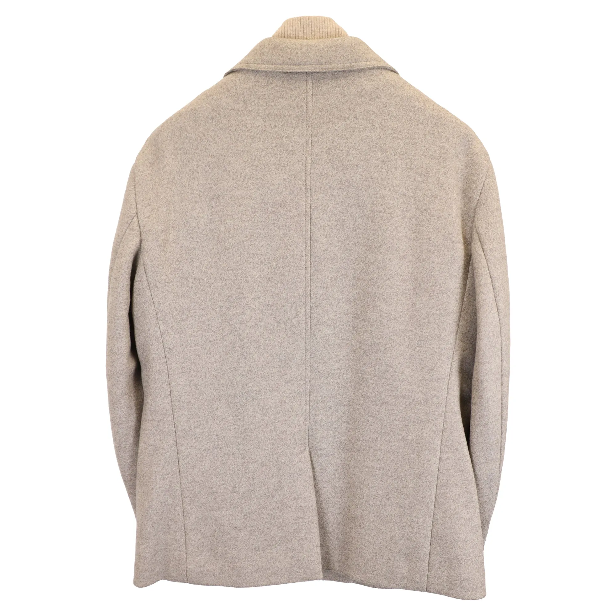 Fendi Double-Breasted Peacoat in Gray Wool