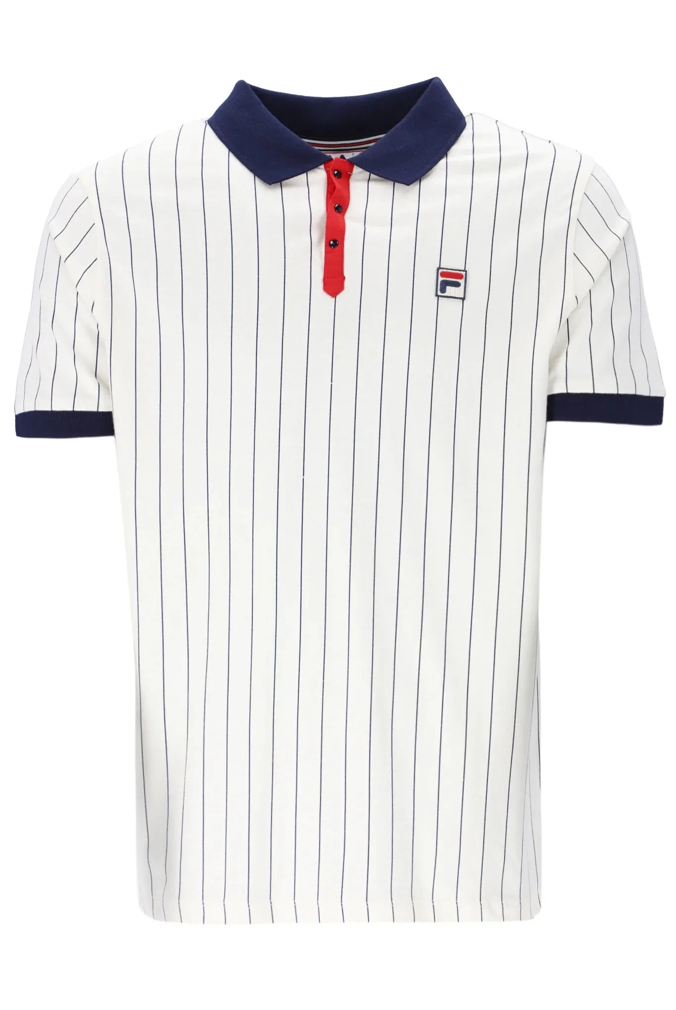 FILA BB1 Classic Vintage Striped Polo White / Navy / Red - 005