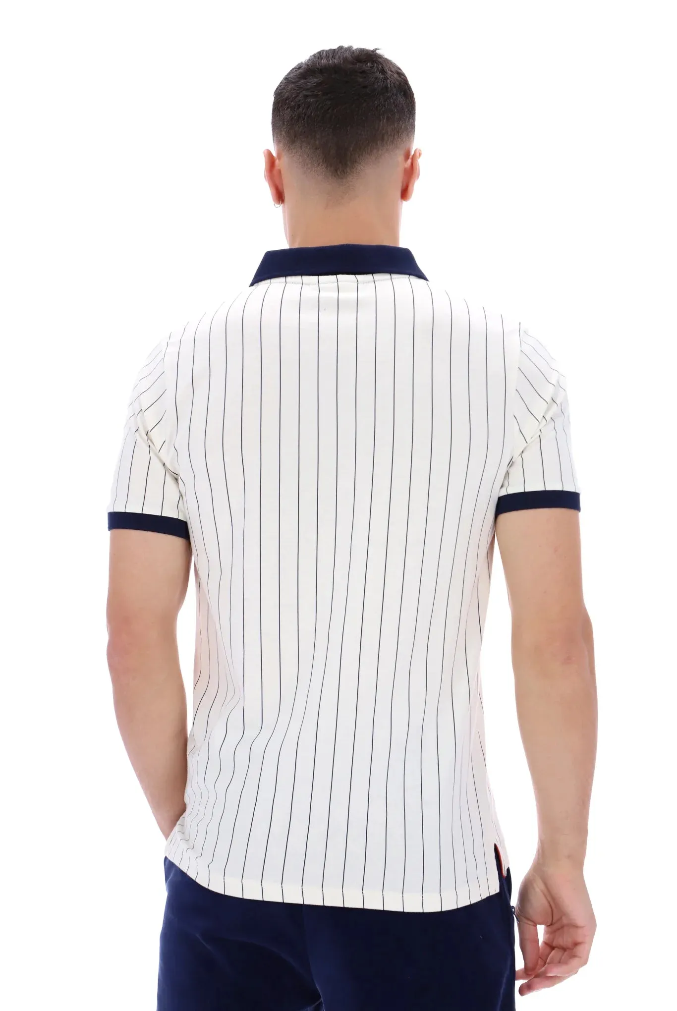 FILA BB1 Classic Vintage Striped Polo White / Navy / Red - 005