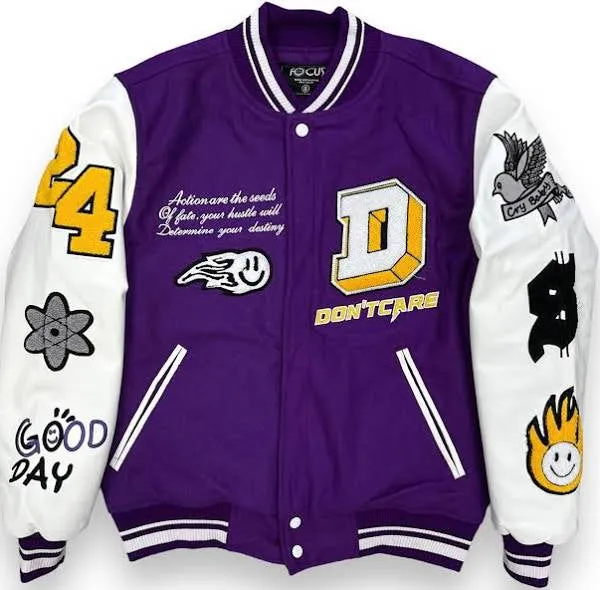 Focus Kids Varsity Jacket - World is Yours - Purple