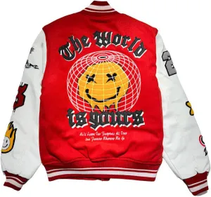 Focus Kids Varsity Jacket - World is Yours - Red