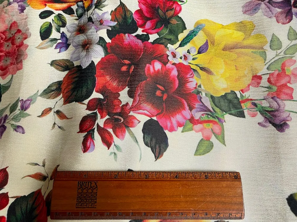 Glorious Digital English Garden 4-Ply Silk Crepe (Made in Italy)