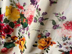 Glorious Digital English Garden 4-Ply Silk Crepe (Made in Italy)