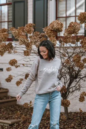 Grateful Graphic Sweatshirt- Tan