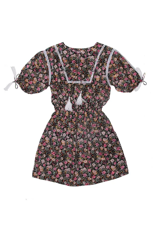 Isadora Dress Midnight Indian Flower