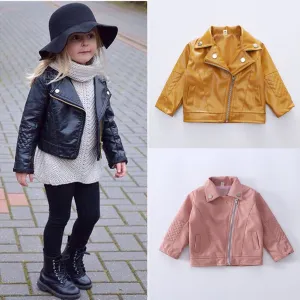 Kids Boys/Girls Stylish Short Leather Jacket/Coat