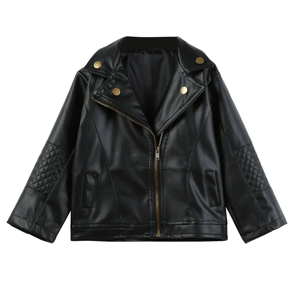 Kids Boys/Girls Stylish Short Leather Jacket/Coat