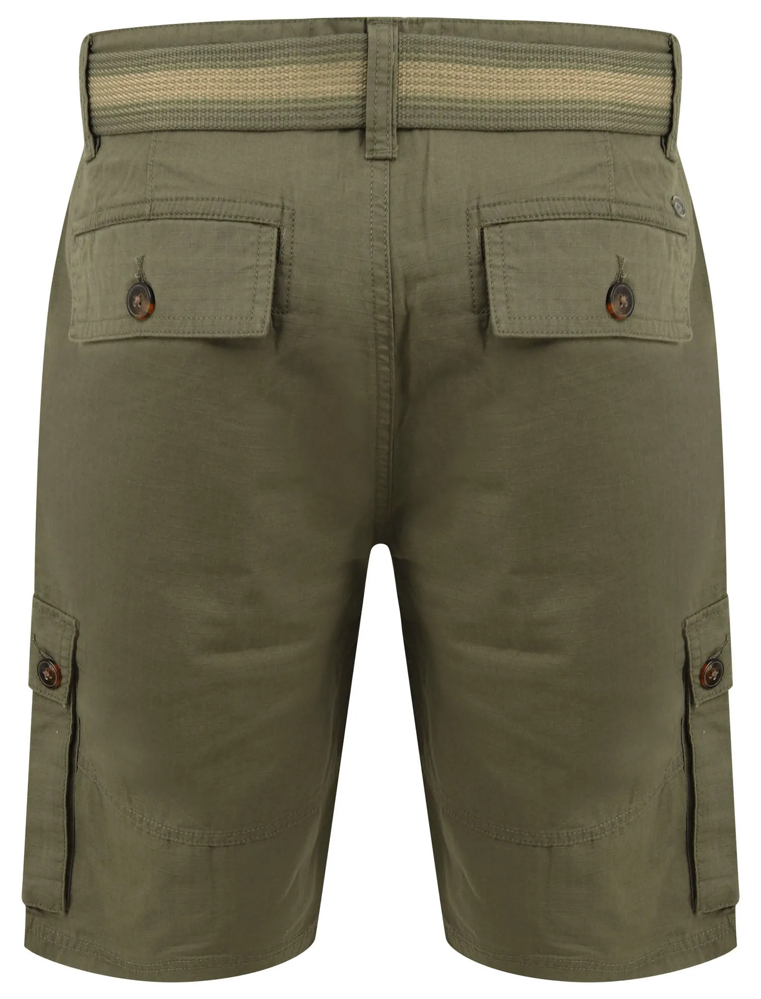 Laguna Ripstop Cotton Cargo Shorts with Belt In Dusty Olive - Tokyo Laundry