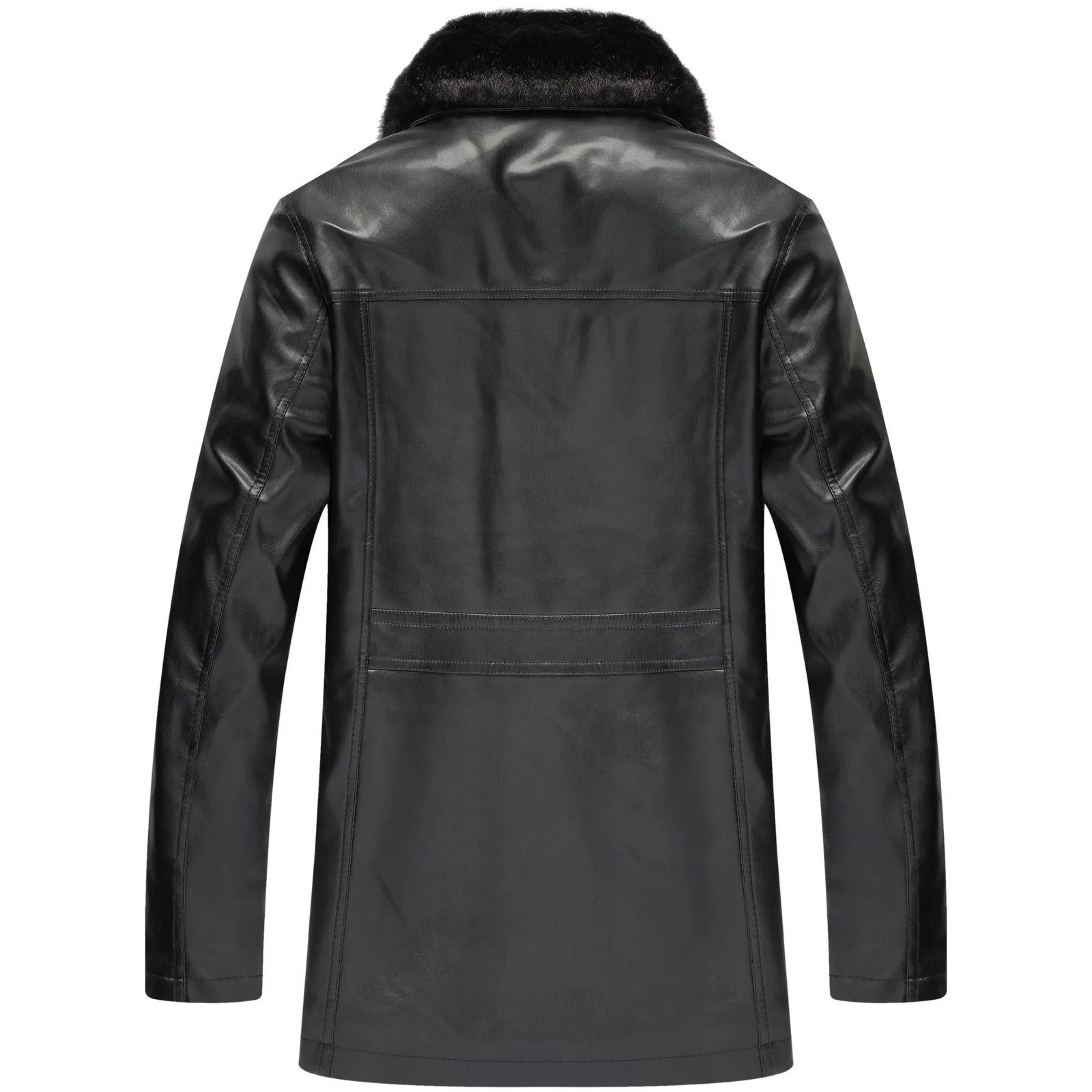 Leather Coat Windbreaker Jacket Mens