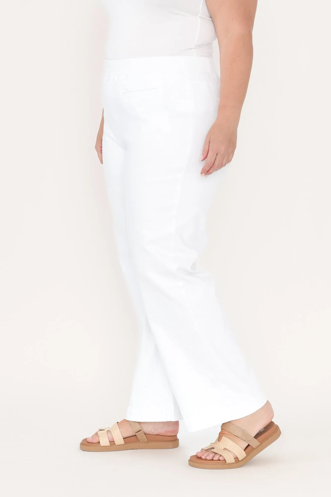 Maddy White Wide Leg Jeans