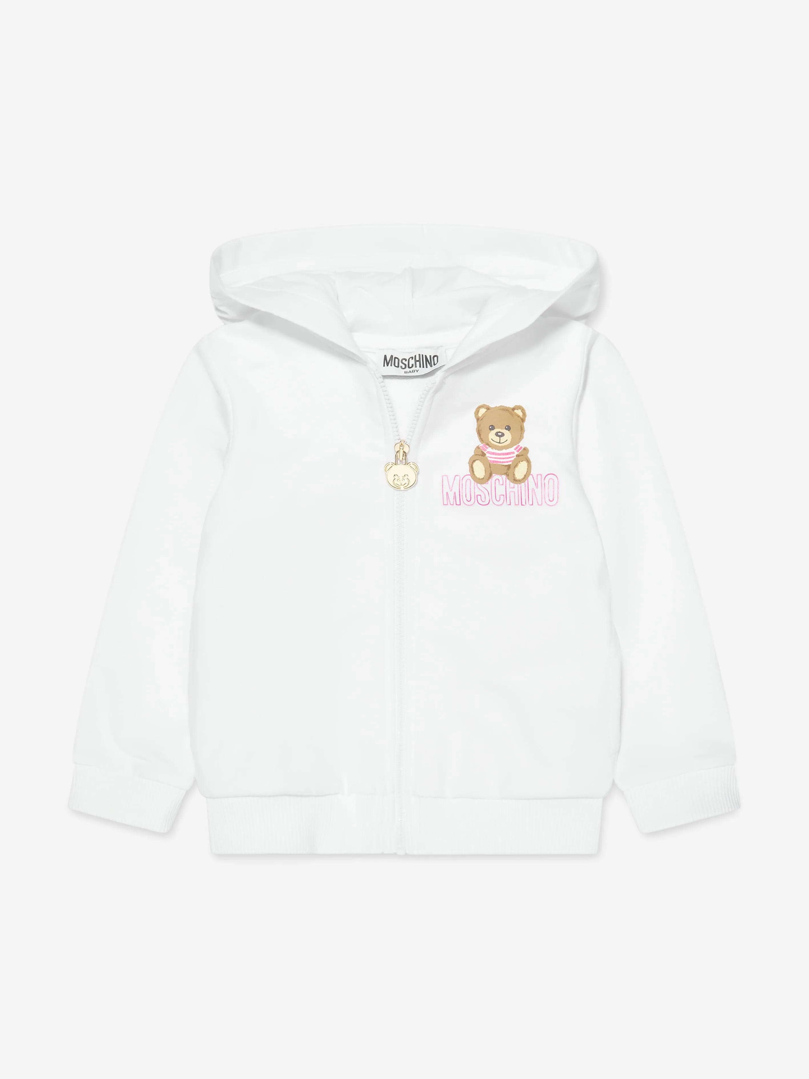 Moschino Baby Girls Zip Up Hoodie And Leggings Set in White