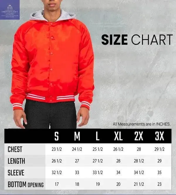 SATIN VARSITY BOMBER JACKET