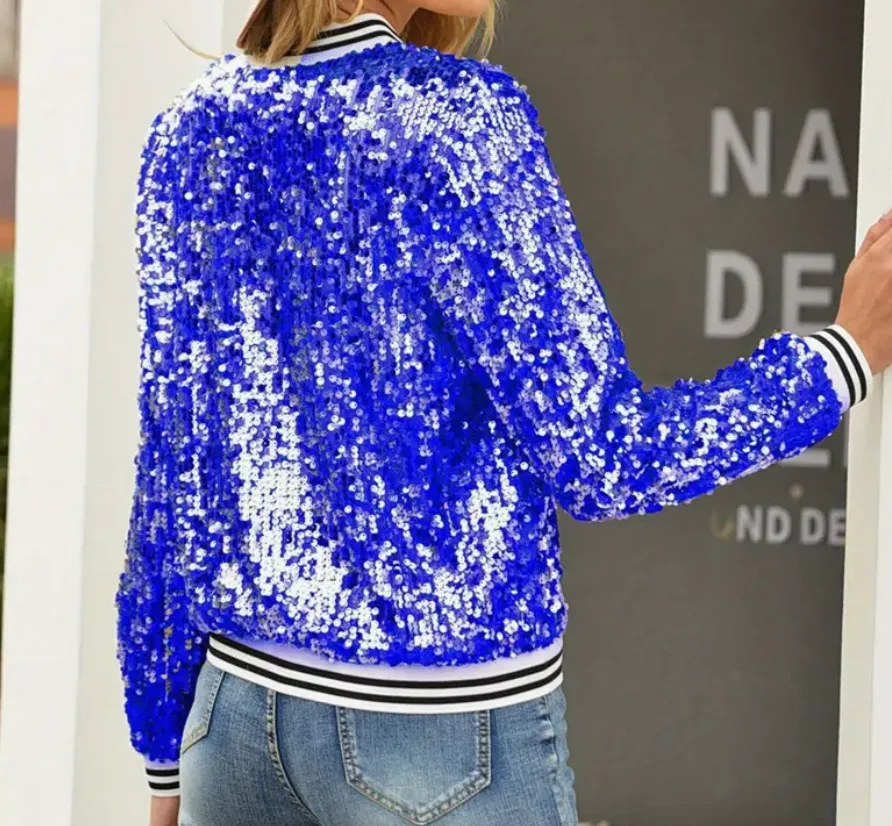 Sequins Zipper Jacket