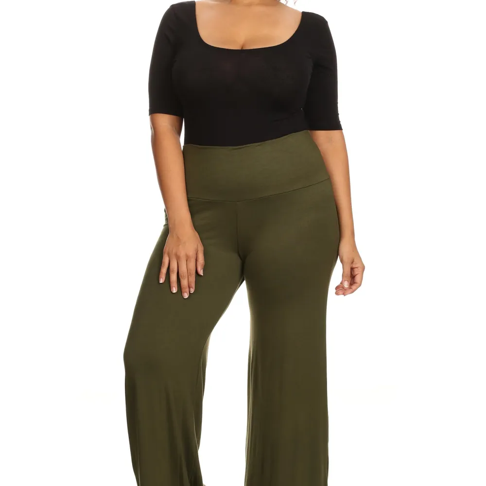 Shore Trendz Plus Size Women's Palazzo Pants High Waisted Made in the USA
