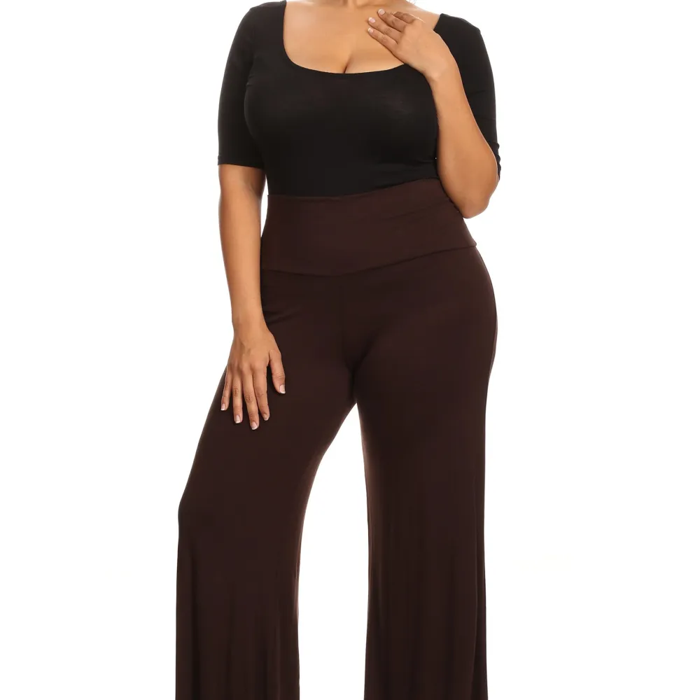 Shore Trendz Plus Size Women's Palazzo Pants High Waisted Made in the USA