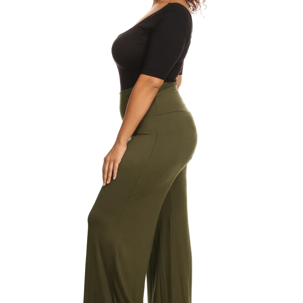 Shore Trendz Plus Size Women's Palazzo Pants High Waisted Made in the USA