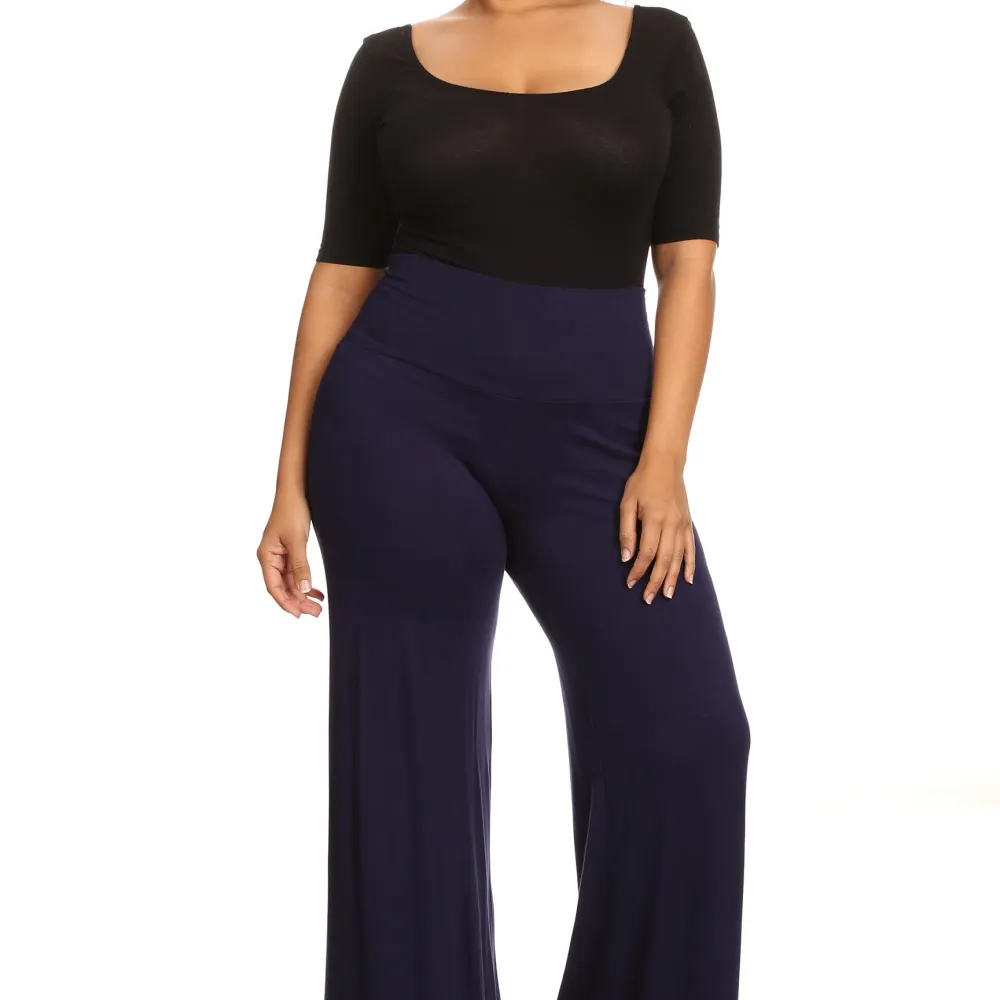 Shore Trendz Plus Size Women's Palazzo Pants High Waisted Made in the USA