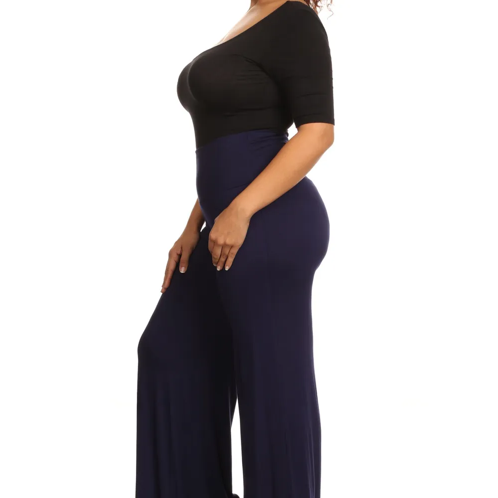 Shore Trendz Plus Size Women's Palazzo Pants High Waisted Made in the USA