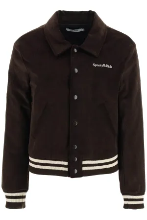 Sporty rich corduroy varsity jacket