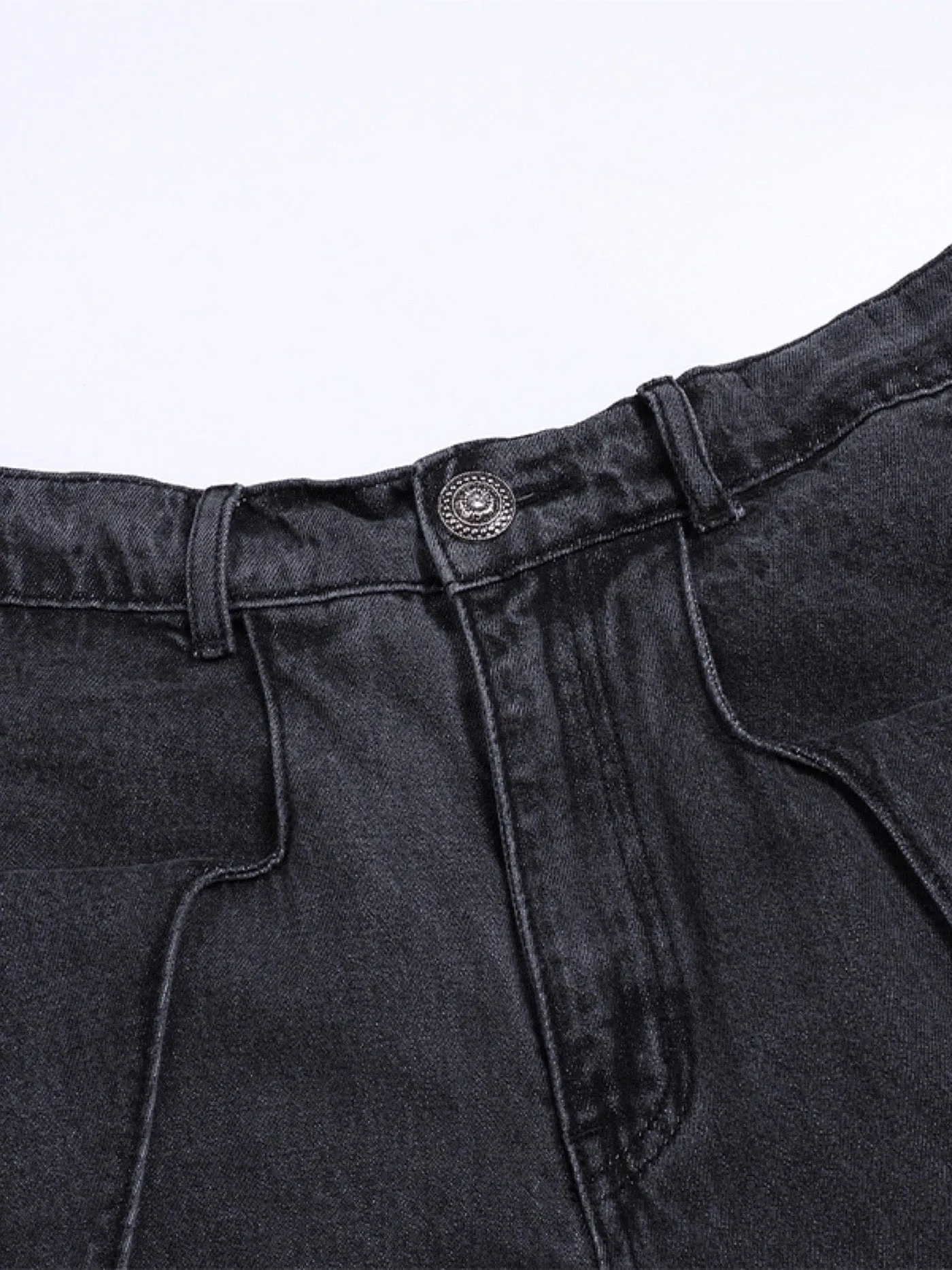 Strap Detail Wide Leg Jeans