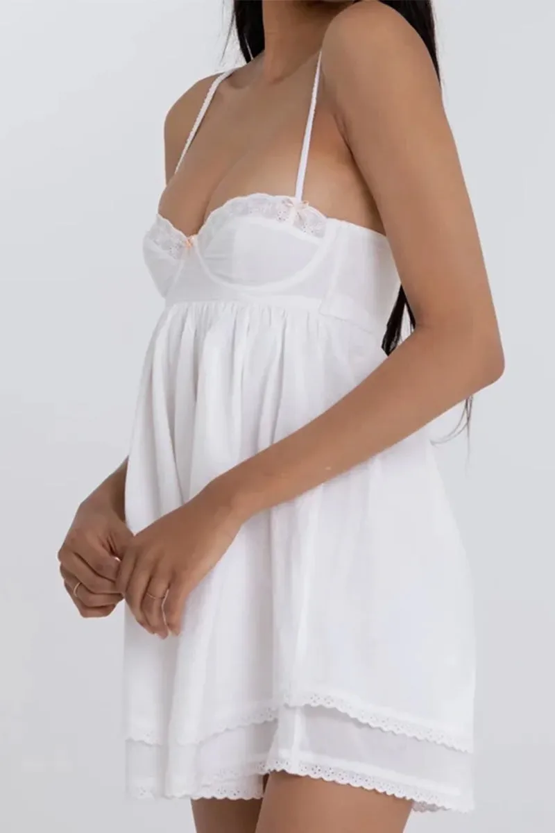 Summer Delight Graceful White Mini Dress