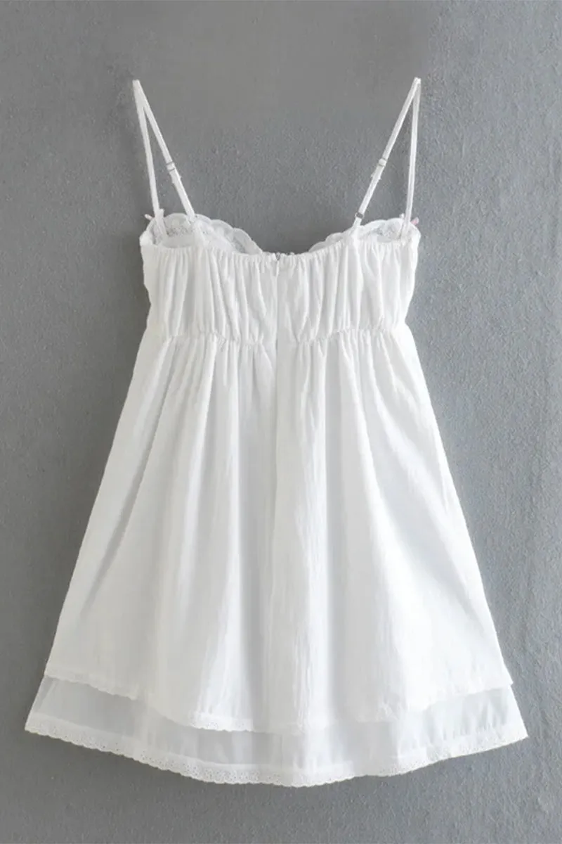 Summer Delight Graceful White Mini Dress